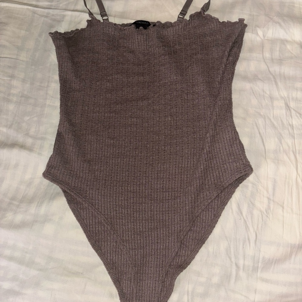 Forever 21 kids Ribbed Bodysuit in Mauve